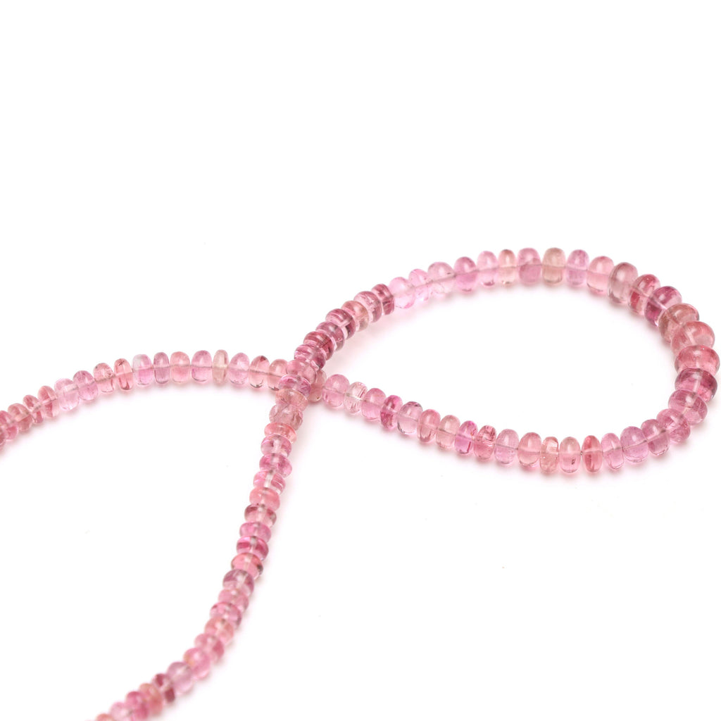 Natural Tourmaline Smooth Rondelle Beads | Unique Tourmaline | 4 mm to 7 mm | 8 Inch/ 18 Inch Full Strand | Price Per Strand - National Facets, Gemstone Manufacturer, Natural Gemstones, Gemstone Beads