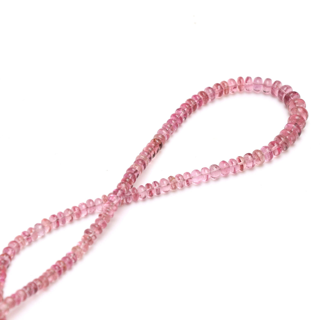 Natural Tourmaline Smooth Rondelle Beads | Unique Tourmaline | 4 mm to 7 mm | 8 Inch/ 18 Inch Full Strand | Price Per Strand - National Facets, Gemstone Manufacturer, Natural Gemstones, Gemstone Beads