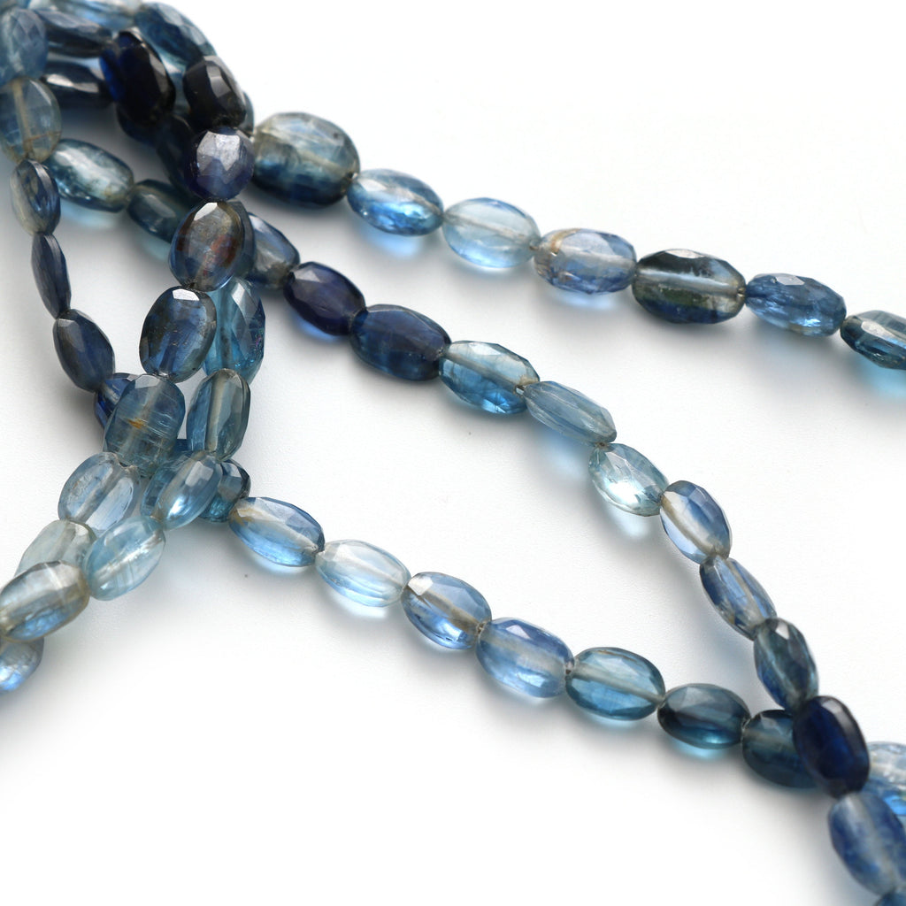 Unique Kyanite Faceted Oval Beads, 3.5x4.5 mm to 8x11 mm, Kyanite Oval Beads- Gem Quality , 86 Inch Full Strand, Price Per Strand - National Facets, Gemstone Manufacturer, Natural Gemstones, Gemstone Beads