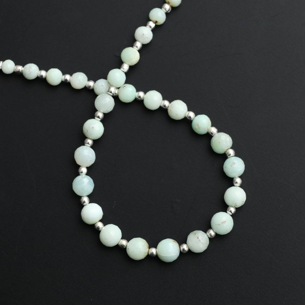 Natural Chrysoprase Faceted Balls Beads, Chrysoprase Round, Round Balls, Chrysoprase Green Balls, 4 mm to 6 mm, 8 Inch Strand - National Facets, Gemstone Manufacturer, Natural Gemstones, Gemstone Beads