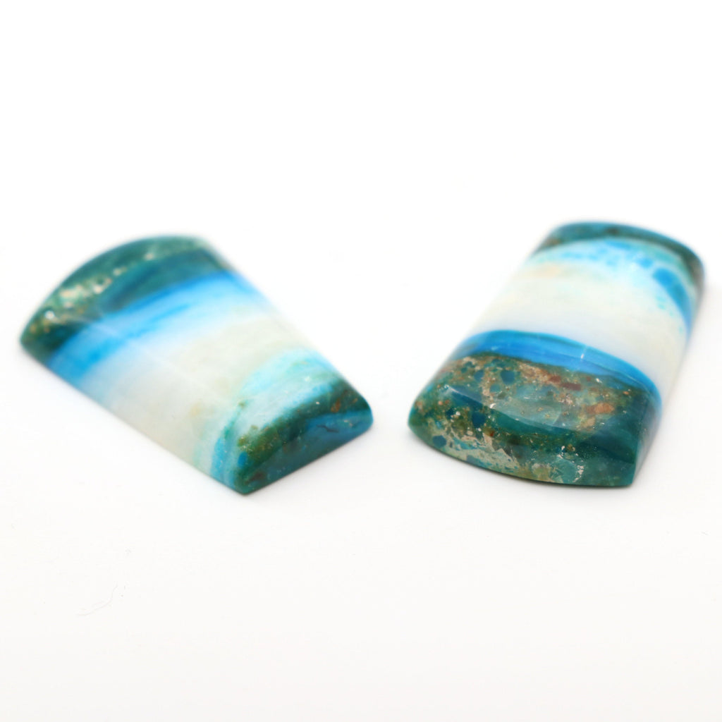Natural Opalina Smooth Organic Shape Loose Gemstone - 17.5x26 mm - Opalina Smooth Cabochon Gemstone, Pair (2 Pieces) - National Facets, Gemstone Manufacturer, Natural Gemstones, Gemstone Beads