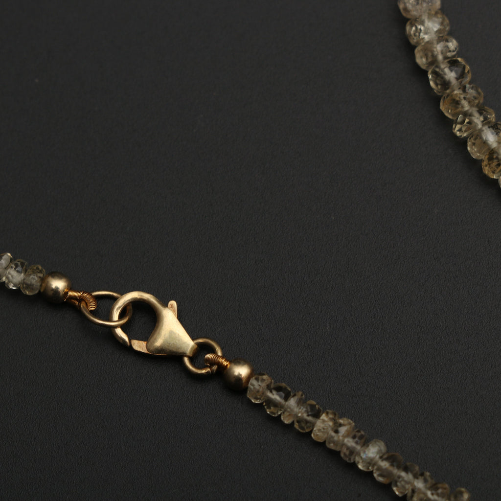 Scapolite Faceted 3.5 mm to 5.5 mm Roundel Beads 18 Inch Necklace,925 Sterling Silver Fish Lock Clasp, Price Per Necklace, Gift For Women - National Facets, Gemstone Manufacturer, Natural Gemstones, Gemstone Beads