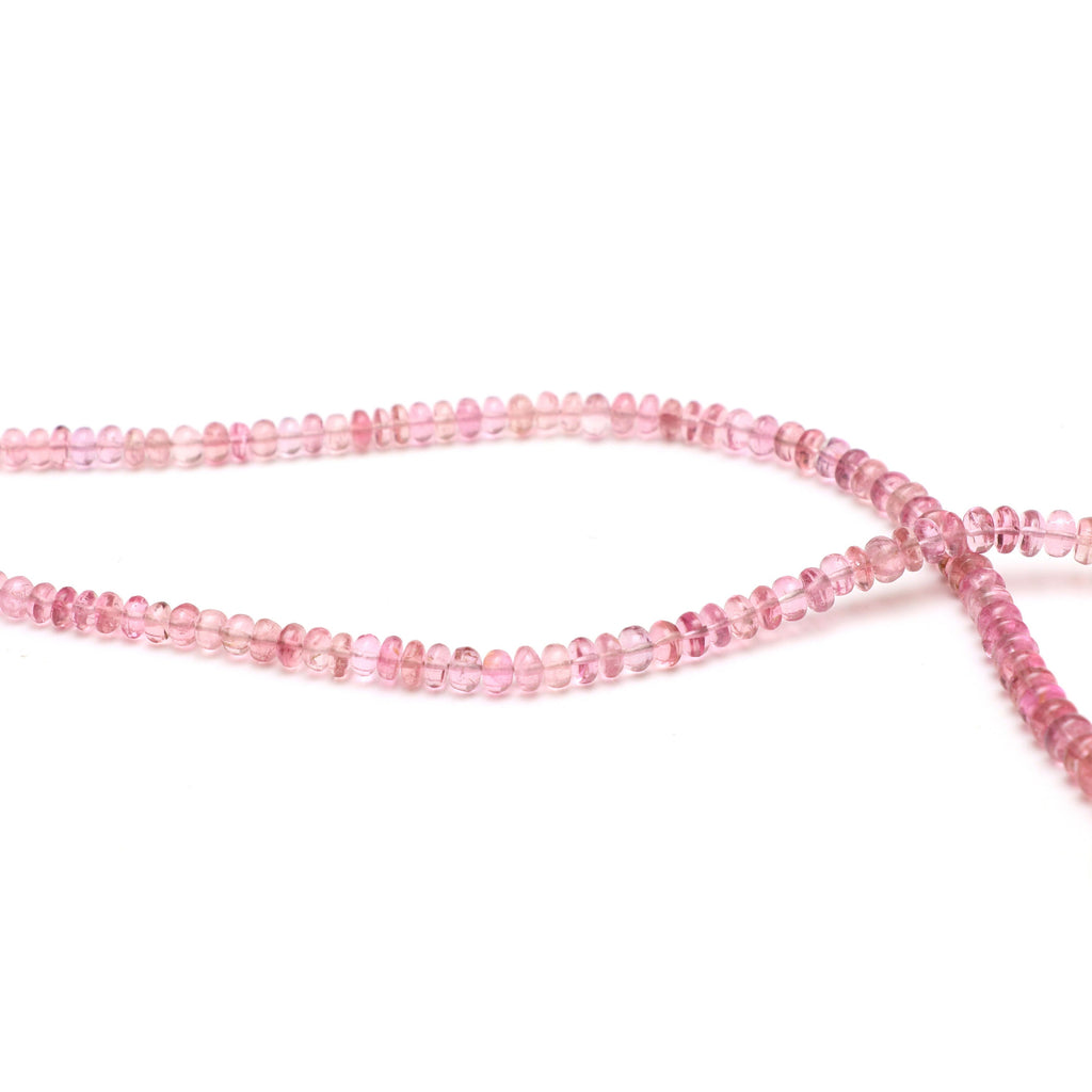Natural Tourmaline Smooth Rondelle Beads | Unique Tourmaline | 4 mm to 7 mm | 8 Inch/ 18 Inch Full Strand | Price Per Strand - National Facets, Gemstone Manufacturer, Natural Gemstones, Gemstone Beads