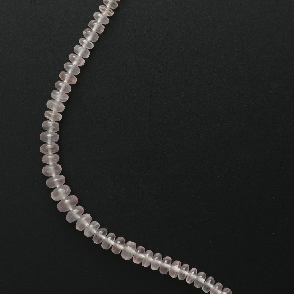 Rose Quartz Smooth Beads - 4 mm to 6.5 mm - Rose Quartz - Gem Quality , 8 Inch/ 20 Cm Full Strand, Price Per Strand - National Facets, Gemstone Manufacturer, Natural Gemstones, Gemstone Beads