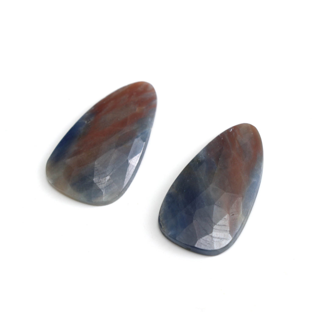 Natural Brown Sapphire Organic Faceted Loose Gemstone -18x32mm- Brown Sapphire Organic ,Loose Gemstone, Pair (2 Pieces) - National Facets, Gemstone Manufacturer, Natural Gemstones, Gemstone Beads