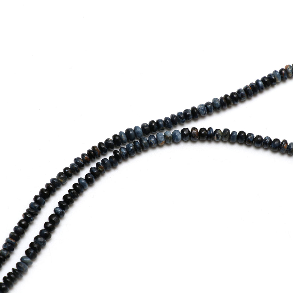 Pietersite Smooth Roundel Beads - 4 mm to 5 mm - Pietersite Roundel Beads - Gem Quality , 18 Inch Full Strand, Price Per Strand - National Facets, Gemstone Manufacturer, Natural Gemstones, Gemstone Beads