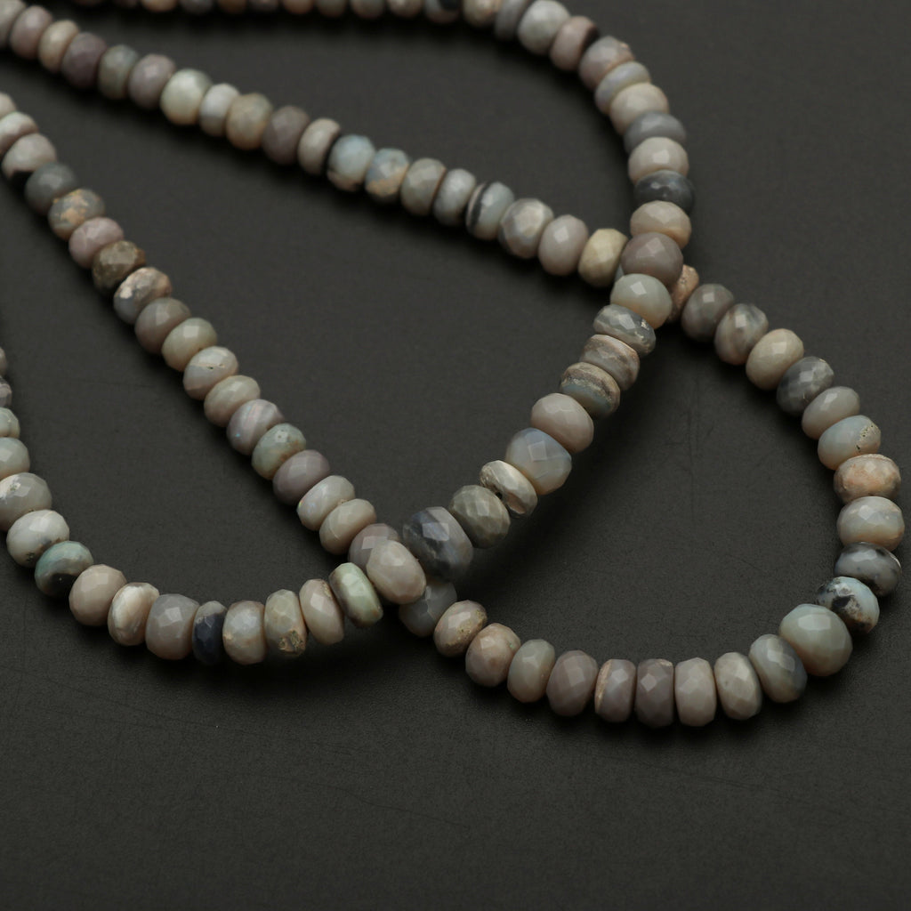 Australian Opal Faceted Rondelle Beads | 4 mm to 7 mm | Australian Opal Faceted Beads | Gem Quality | 8 Inch/18 Inch | Price Per Strand - National Facets, Gemstone Manufacturer, Natural Gemstones, Gemstone Beads