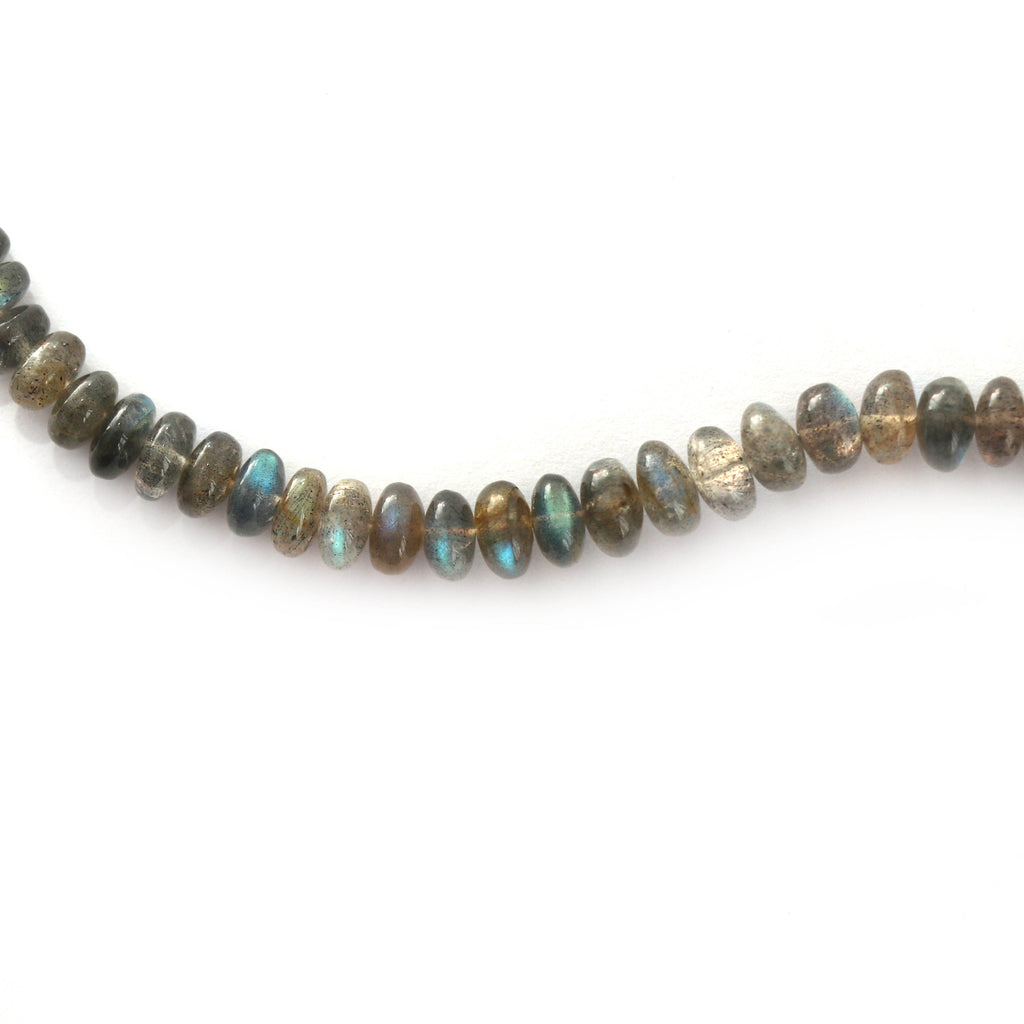 Labradorite Smooth Beads - 6 mm to 8 mm - Labradorite - Gem Quality , 8 Inch/ 20 Cm Full Strand, Price Per Strand - National Facets, Gemstone Manufacturer, Natural Gemstones, Gemstone Beads