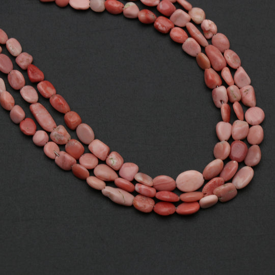Peach Opal Smooth Nuggets Beads | 4x5 mm to 5x6 mm | Peach Opal Jewelry Making Beads | 18 Inch | Price Per Strand