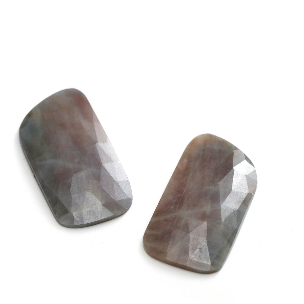 Natural Brown Sapphire Organic Faceted Loose Gemstone -39x19mm- Brown Sapphire Organic ,Loose Gemstone, Pair (2 Pieces) - National Facets, Gemstone Manufacturer, Natural Gemstones, Gemstone Beads
