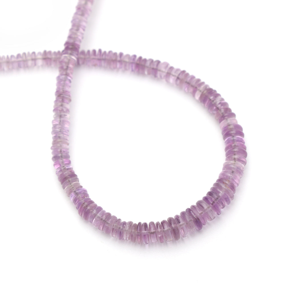 Amethyst Smooth Coin Beads, 3 mm to 5.5 mm, Amethyst Tyre , Amethyst strand, 8 Inch/20 Cm Full Strand, Price Per Strand - National Facets, Gemstone Manufacturer, Natural Gemstones, Gemstone Beads