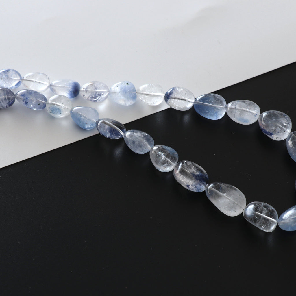 Natural Dumortierite Smooth Tumble Beads | Dumortierite Beads | 7.5x11 mm to 19x22 mm | 8 Inch/ 18 Inch | Price Per Strand - National Facets, Gemstone Manufacturer, Natural Gemstones, Gemstone Beads