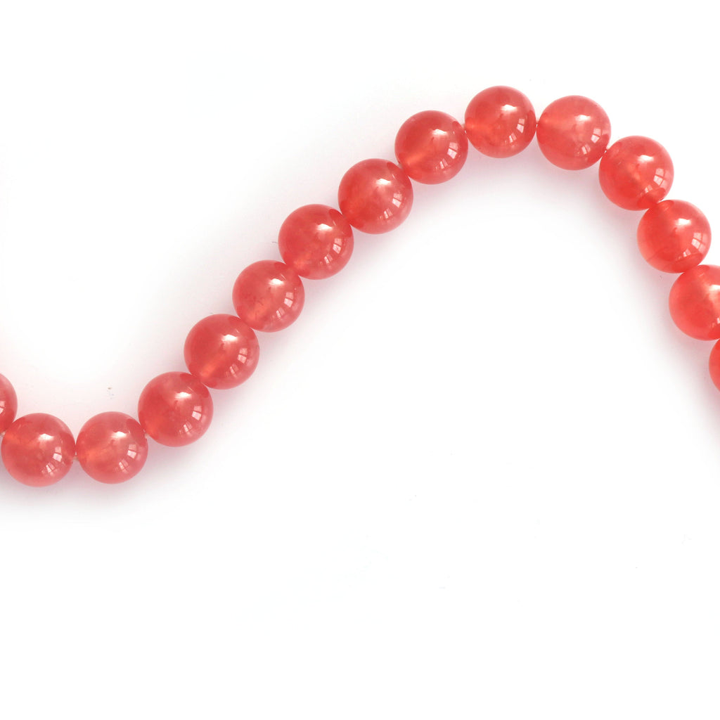 Rhodochrosite Smooth Balls Beads , Rhodochrosite Smooth Round , 9 mm Central Drill Beads , 8 Inch, Price Per Strands - National Facets, Gemstone Manufacturer, Natural Gemstones, Gemstone Beads