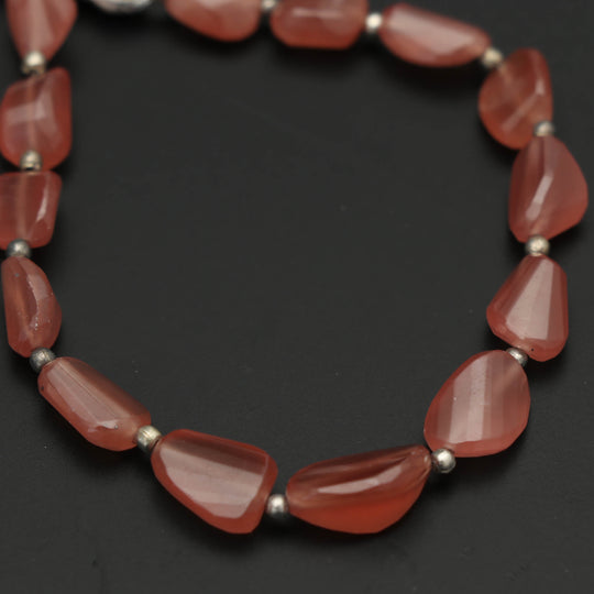Natural Rhodochrosite Faceted Tumble Beads, 7x10 mm to 9x14 mm strand, 7 Inch AA Quality