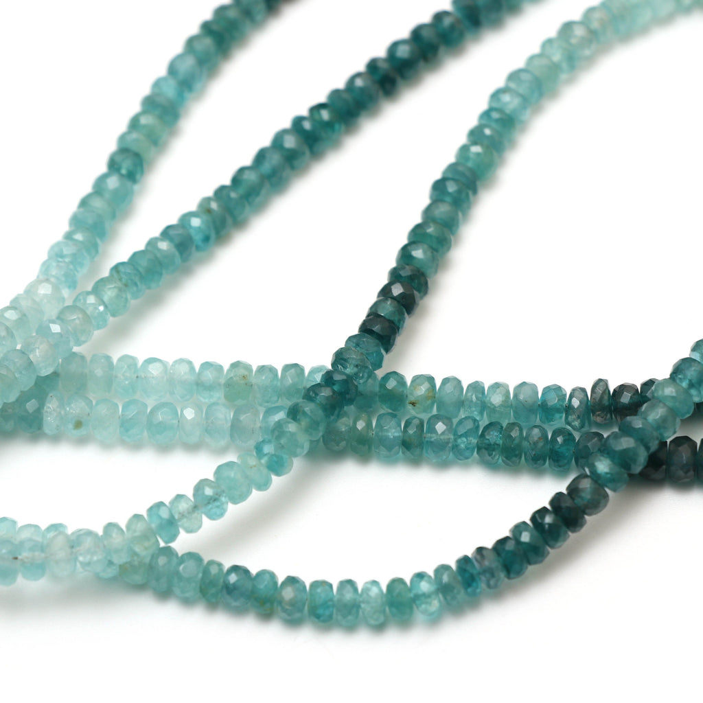 Natural Grandidierite Roundel Faceted Beads, 5 mm to 6 mm,Gem Quality, 8 Inch6 Inch\ 18 Inches ,Full Strand, Price Per Strand - National Facets, Gemstone Manufacturer, Natural Gemstones, Gemstone Beads
