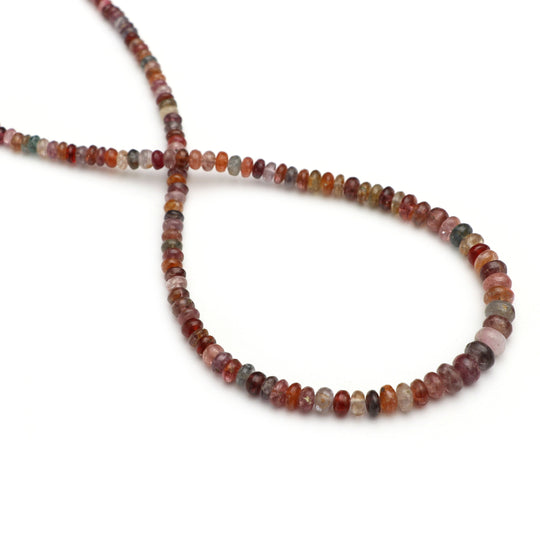 Multi Spinel Smooth Roundel Beads, 3 mm to 6.5 mm, Multi Spinel Gemstone, Plain Spinel Beads, 16 Inches Full Strand, Price Per Strand