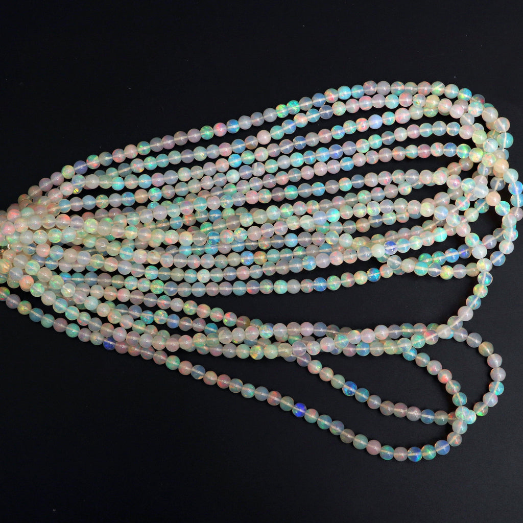 Natural Ethiopian Opal Smooth Round Balls Beads - 5.5 mm To 6 mm- Gem Quality , 8 Inches / 18 Inches Full Strand, Price Per Strand - National Facets, Gemstone Manufacturer, Natural Gemstones, Gemstone Beads