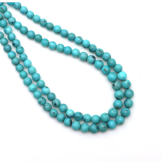 Turquoise Smooth Round Balls Beads, 4.5 mm To 6.5 mm, Turquoise Jewelry Making Beads, 18 Inches Full Strand, Price Per Strand