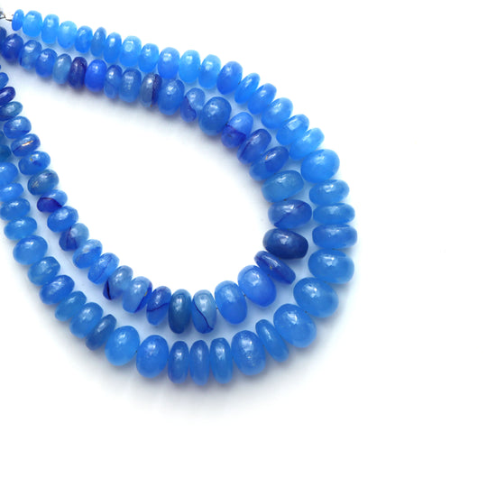4.5mm - 9 mm Dyed Jade Smooth Rondelle Shape Gemstone Beads