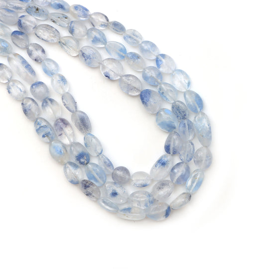 Dumortierite Quartz Smooth Tumble Beads, 4x6 mm To 8x12 mm, Dumortierite Quartz Jewelry Making Beads, 18 Inches Full Strand, Price Per Strand