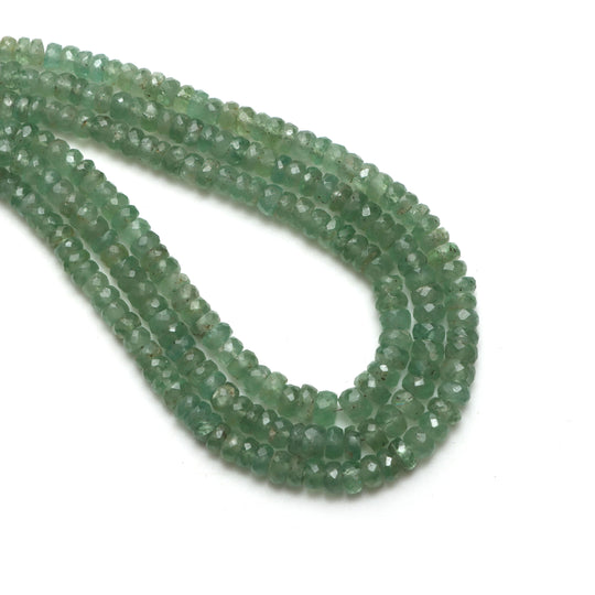 Kyanite Faceted Rondelle Beads, 4 mm To 5.5 mm, Kyanite Jewelry Making Beads, 18 Inches Full Strand, Price Per Strand