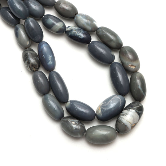 Australian Opal Smooth Tumble Beads, 7x11 mm To 11x19 mm, Opal Jewelry Making Beads, 17.5 Inches Full Strand, Price Per Strand