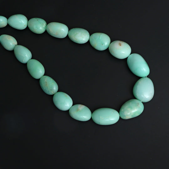 Green Opal Smooth Tumble Beads, 10x12 mm To 19.5x23 mm, Green Opal Jewelry Making Beads, 20 Inches Full Strand, Price Per Strand