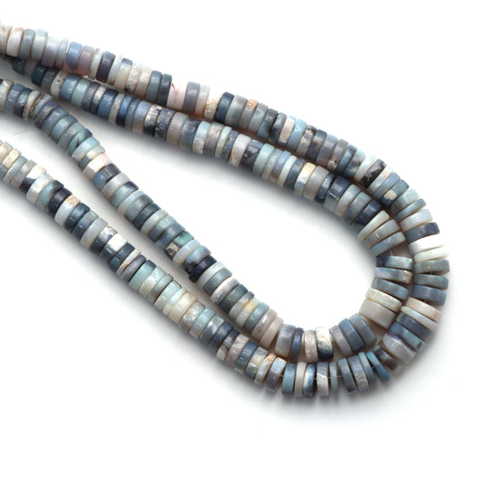 Australian Opal Smooth Tyre Beads, 6.5 mm To 8.5 mm, Australian Opal Jewelry Making Beads, 18 Inches Full Strand, Price Per Strand