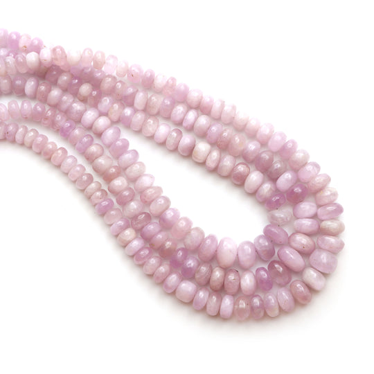 Kunzite Smooth Rondelle Beads, 4.5 mm to 9.5 mm, Kunzite Jewelry Making Beads, 17.5 Inches Full Strand, Price Per Strand