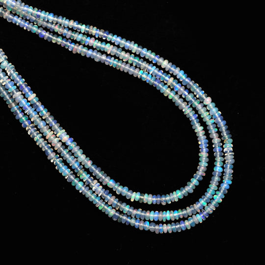 2mm to 3mm Ethiopian Opal Smooth Rondelle Shape Gemstone Beads,