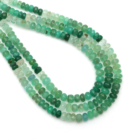 Emerald Faceted Rondelle Beads, 5 mm To 6.5 mm, Emerald Jewelry, 18 Inches Full Strand, Price Per Strand