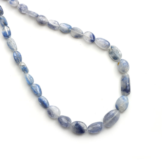 Dumortierite Quartz Smooth Tumble Beads, 4x6 mm To 8.5x13 mm, Dumortierite Quartz Jewelry Making Beads, 17 Inches Full Strand, Price Per Strand