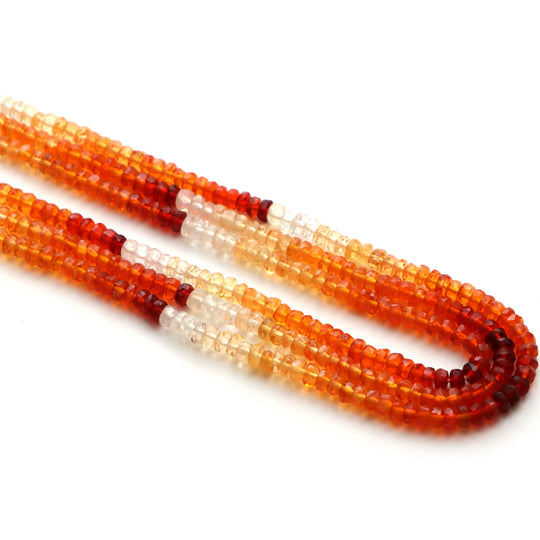 Fire Opal Faceted Rondelle Beads, 3 mm, Fire Opal Jewelry Making Beads, 15.5 Inches Full Strand, Price Per Strand