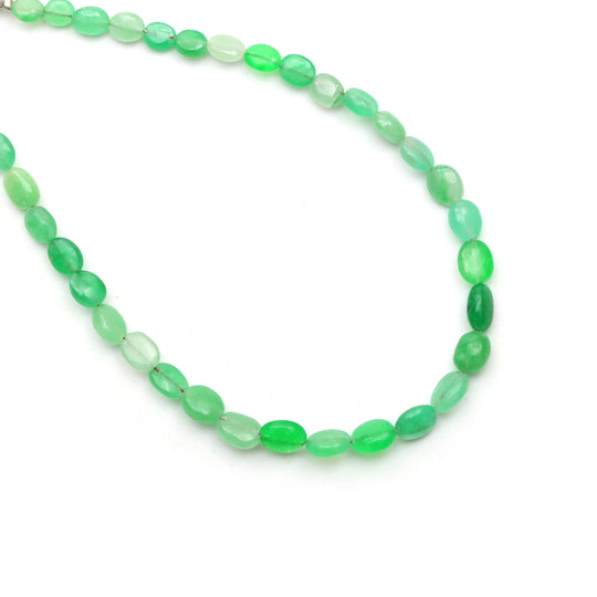 Green Jade Smooth Oval Beads, 3.5x4.5 mm To 4.5x6 mm, Jade Jewelry Making Beads, 8 Inches Full Strand, Price Per Strand