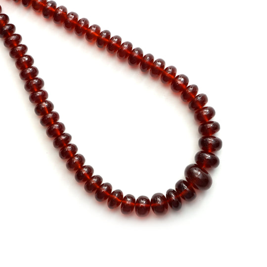 7.5 mm to 13 mm Hessonite Smooth Rondelle Shape Beads