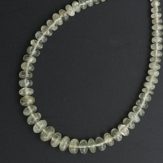 4 mm - 7 mm Green Aquamarine Smooth Rondelle Shape Beads