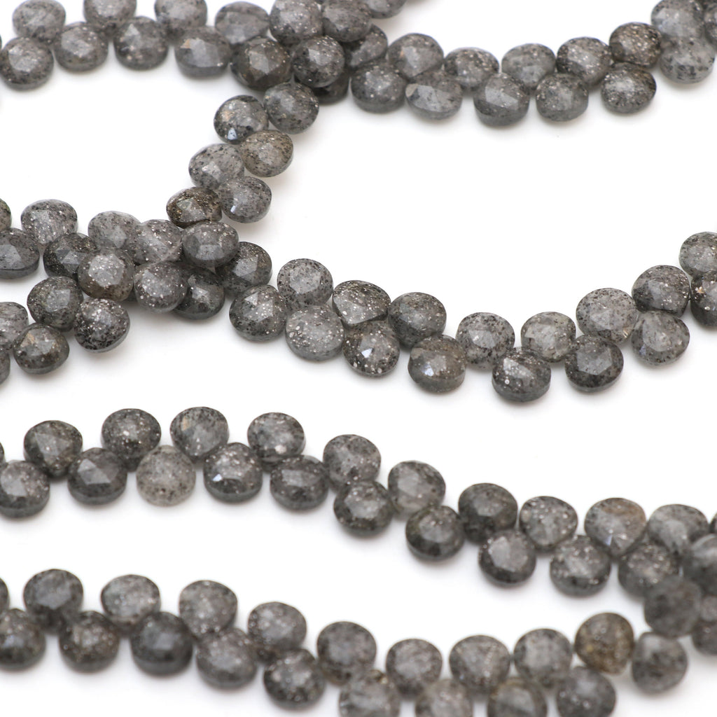 Celestial Quartz Faceted Heart Beads - 6.5x6.5 mm to 7.5x7.5 mm - Celestial Quartz - Gem Quality , 8 Inch Full Strand, Price Per Strand - National Facets, Gemstone Manufacturer, Natural Gemstones, Gemstone Beads