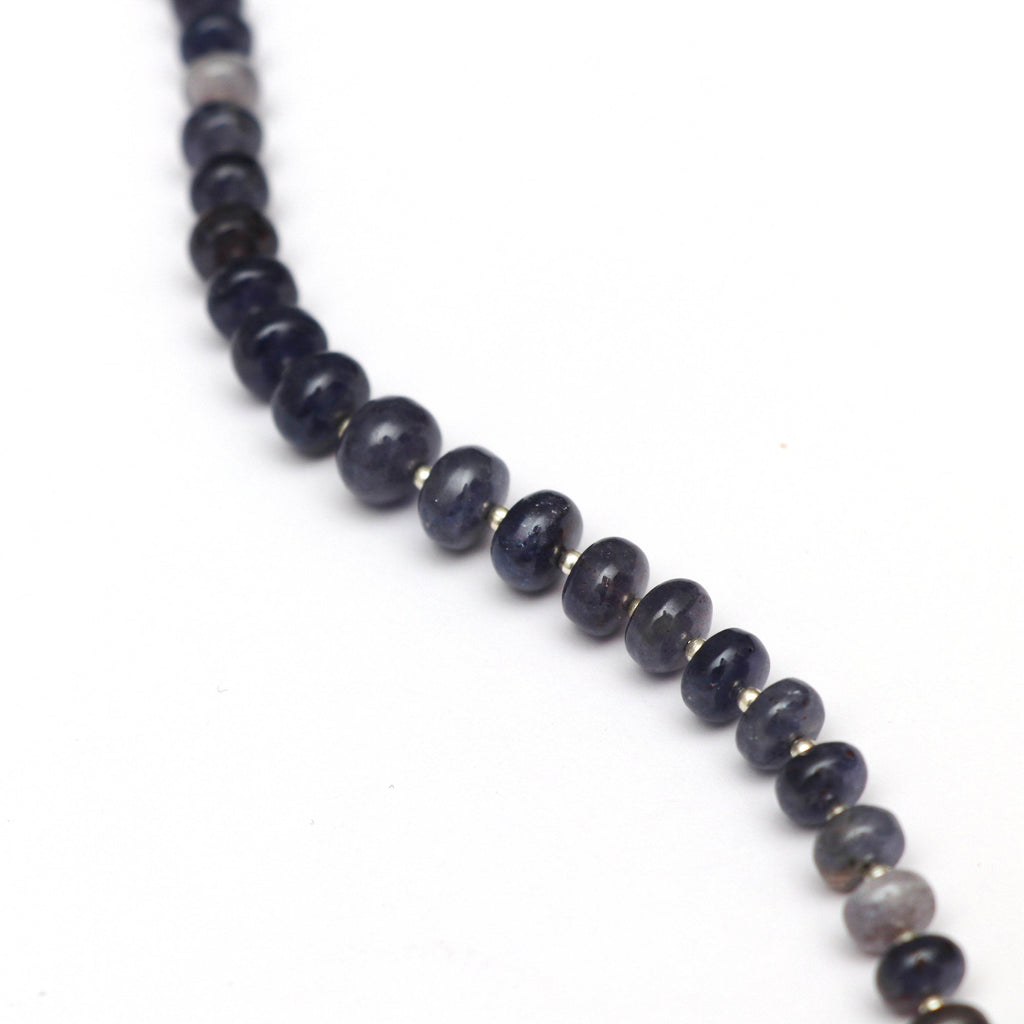 Iolite Sunstone Smooth Beads With Metal Spacer Ball- 7 mm to 10 mm- Iolite Sunstone Beads-Gem Quality,8 Inch Full Strand,Price Per Strand - National Facets, Gemstone Manufacturer, Natural Gemstones, Gemstone Beads