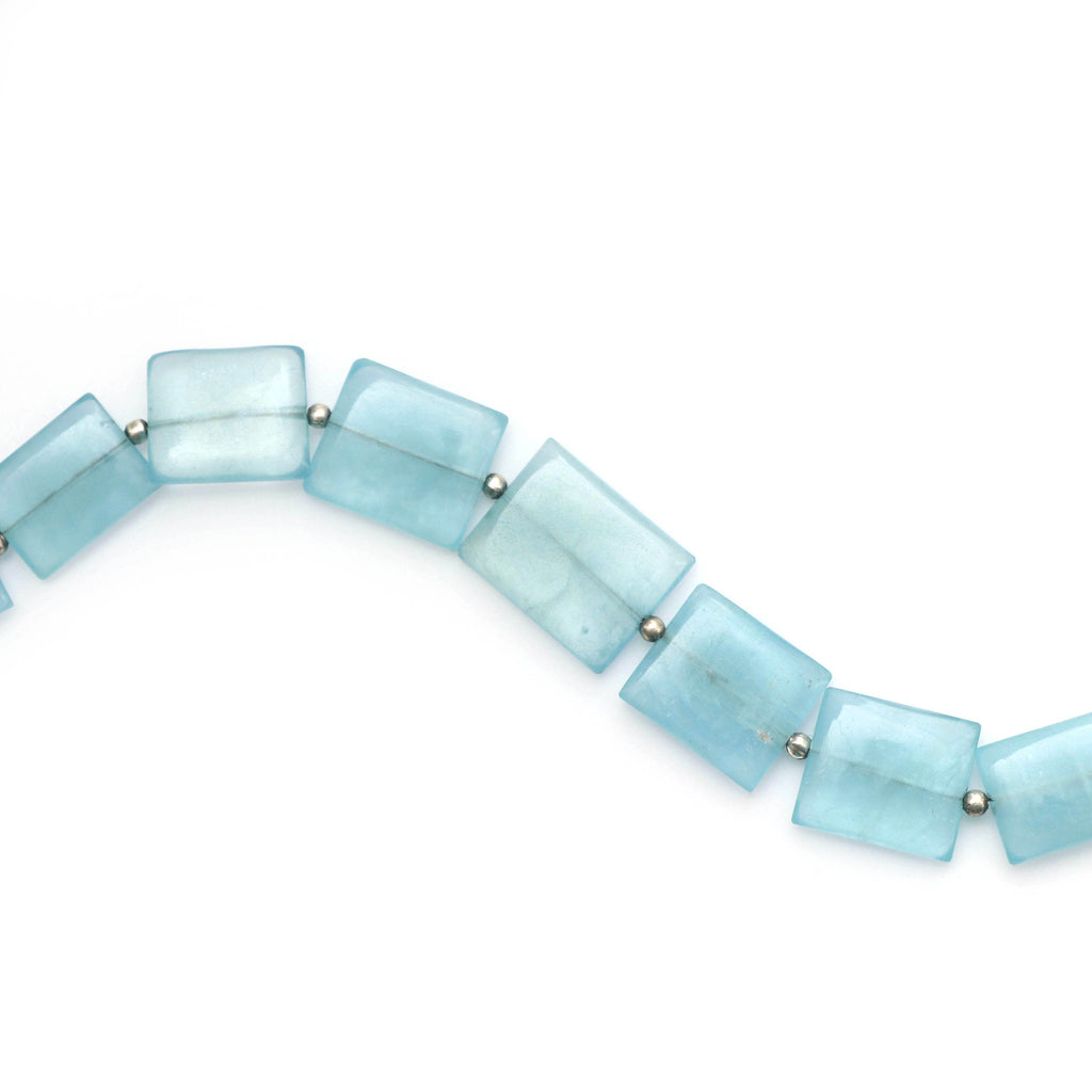 Aquamarine Smooth Rectangle Flat Beads, 10x13 MM to 14x18 MM, Aquamarine, 8 Inch ,Price Per Strand - National Facets, Gemstone Manufacturer, Natural Gemstones, Gemstone Beads