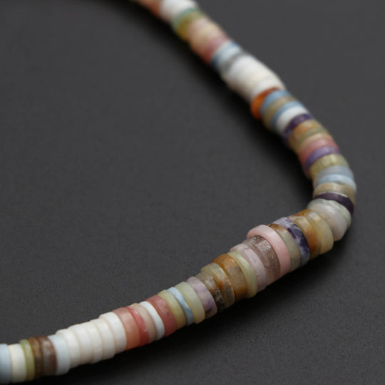 Multi Opal smooth Coin Beads, 6 mm to 8 mm, Multi Opal Jewelry Making Beads, 8 Inch/ 20 Cm Full Strand, Price Per Strand