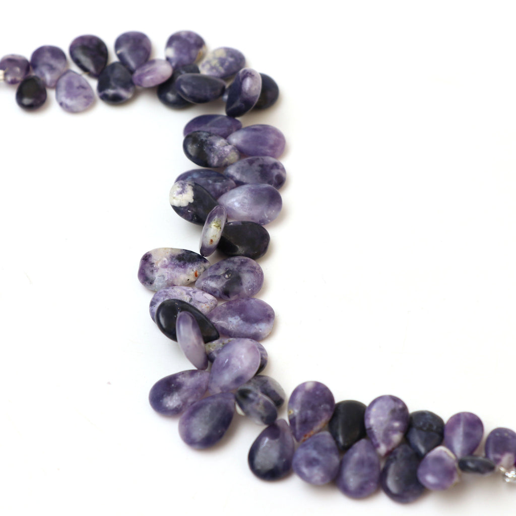 Natural Purple Opal Smooth Pear Beads | 7.5x11 mm to 11.5x15.5 mm | Rare beads necklace | 8 Inch Full Strand | Price Per Strand - National Facets, Gemstone Manufacturer, Natural Gemstones, Gemstone Beads