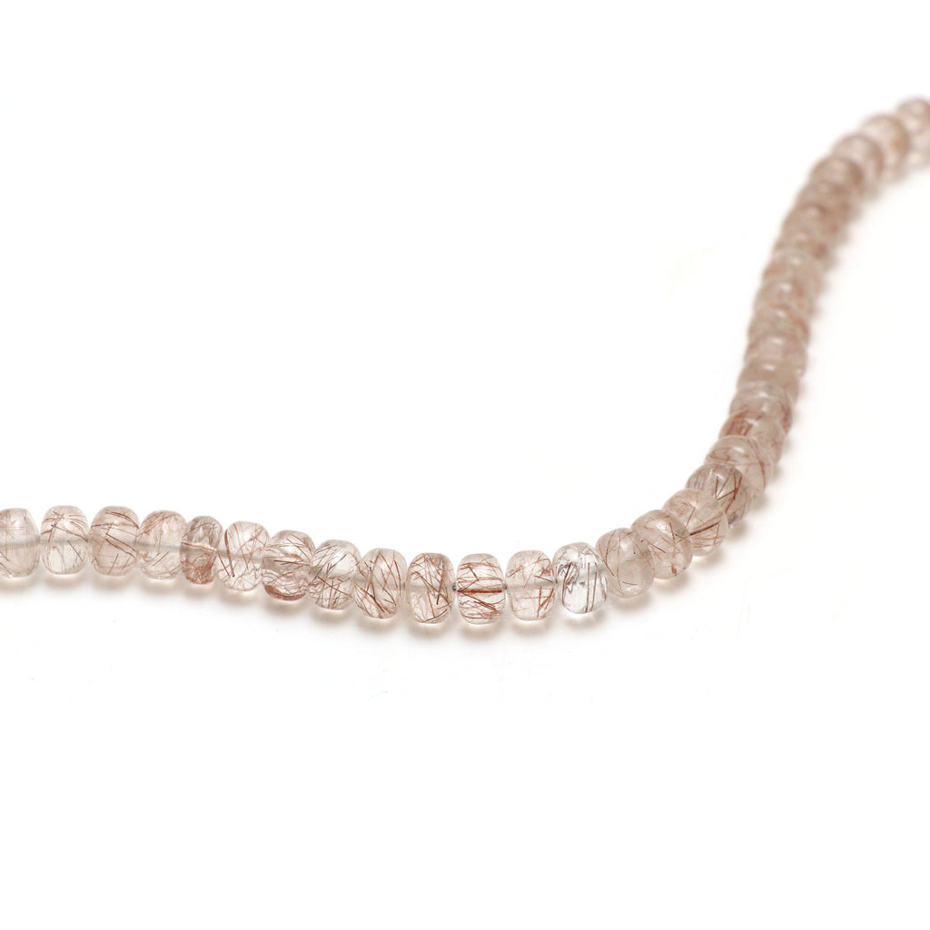 Golden Rutile Smooth Rondelle Beads | 8 mm | Golden Rutile Beads | 8 Inch/ 16 Inch Full Strand | Price Per Strand - National Facets, Gemstone Manufacturer, Natural Gemstones, Gemstone Beads