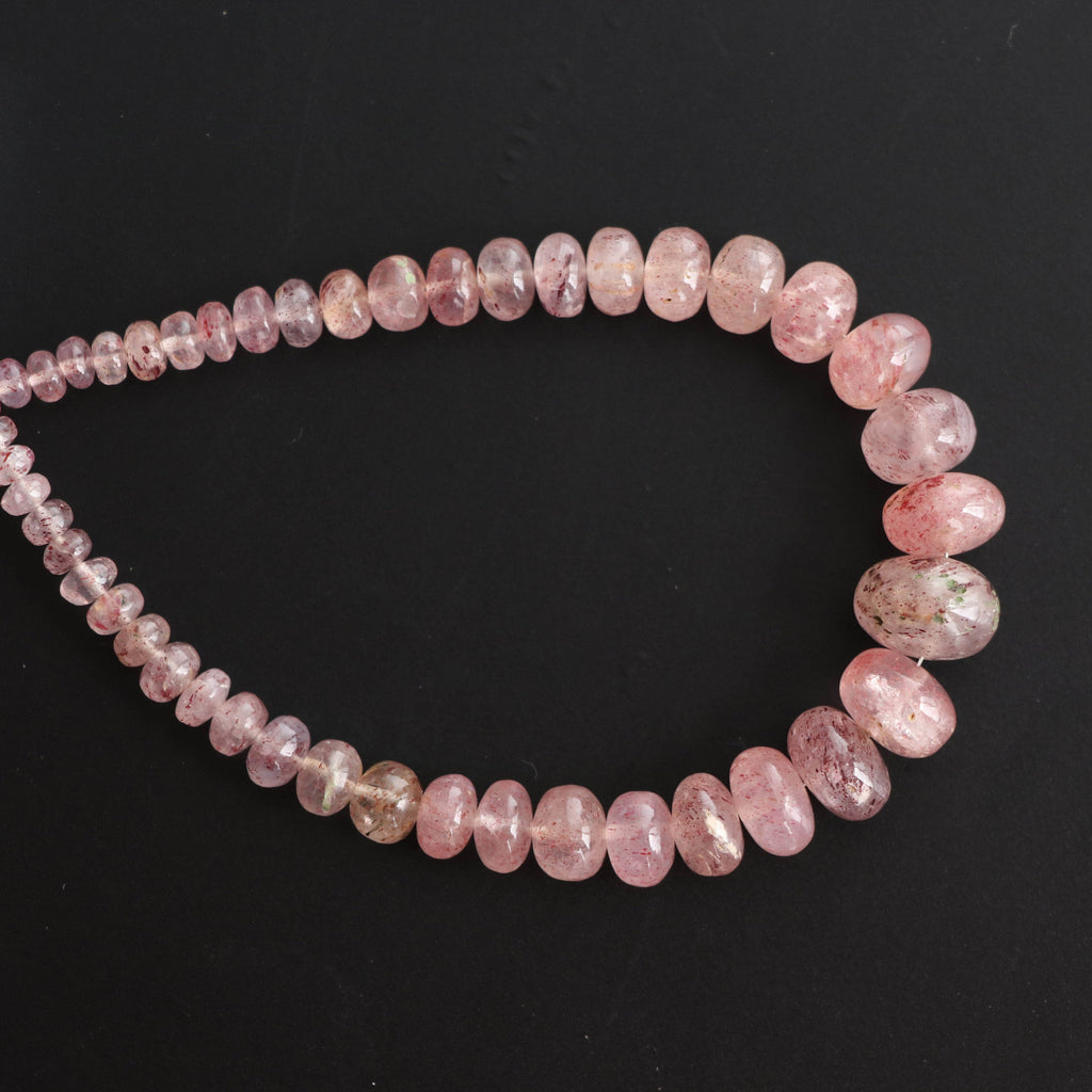 Natural Strawberry Quartz Smooth beads, 4 mm to 12 mm, Strawberry Quartz Beads, Quartz strand, 8 Inch Full Strand - National Facets, Gemstone Manufacturer, Natural Gemstones, Gemstone Beads