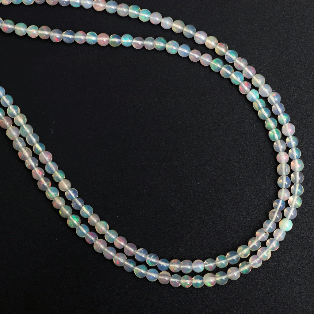 Natural Ethiopian Opal Smooth Round Balls Beads - 3.5 mm To 4 mm- Gem Quality , 8 Inches / 18 Inches Full Strand, Price Per Strand - National Facets, Gemstone Manufacturer, Natural Gemstones, Gemstone Beads