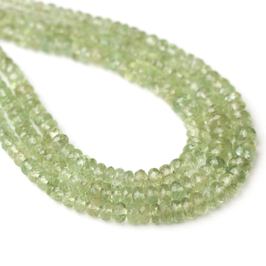 Apatite Faceted Rondelle Beads, 3.5 mm To 5 mm, Apatite Jewelry Making Beads, 18 Inches Strand, Price Per Strand