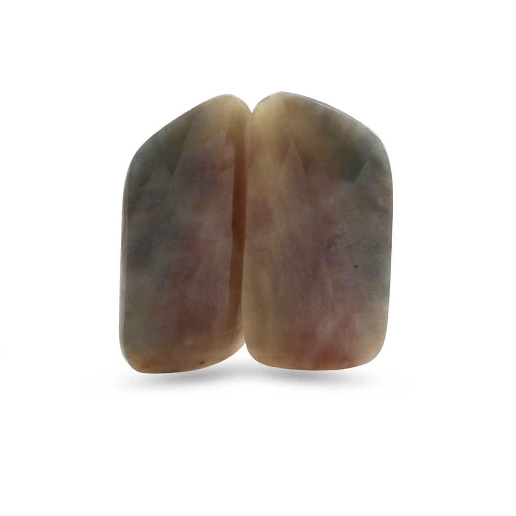 Natural Brown Sapphire Organic Faceted Loose Gemstone -39x19mm- Brown Sapphire Organic ,Loose Gemstone, Pair (2 Pieces) - National Facets, Gemstone Manufacturer, Natural Gemstones, Gemstone Beads