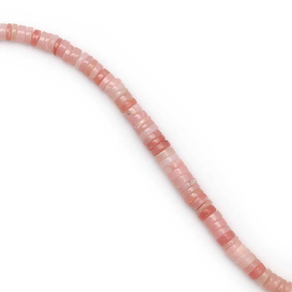 Natural Pink Opal Smooth Button Beads , 4 MM to 6 MM, Pink Opal Smooth , 8 Inch ,Price Per Strand - National Facets, Gemstone Manufacturer, Natural Gemstones, Gemstone Beads