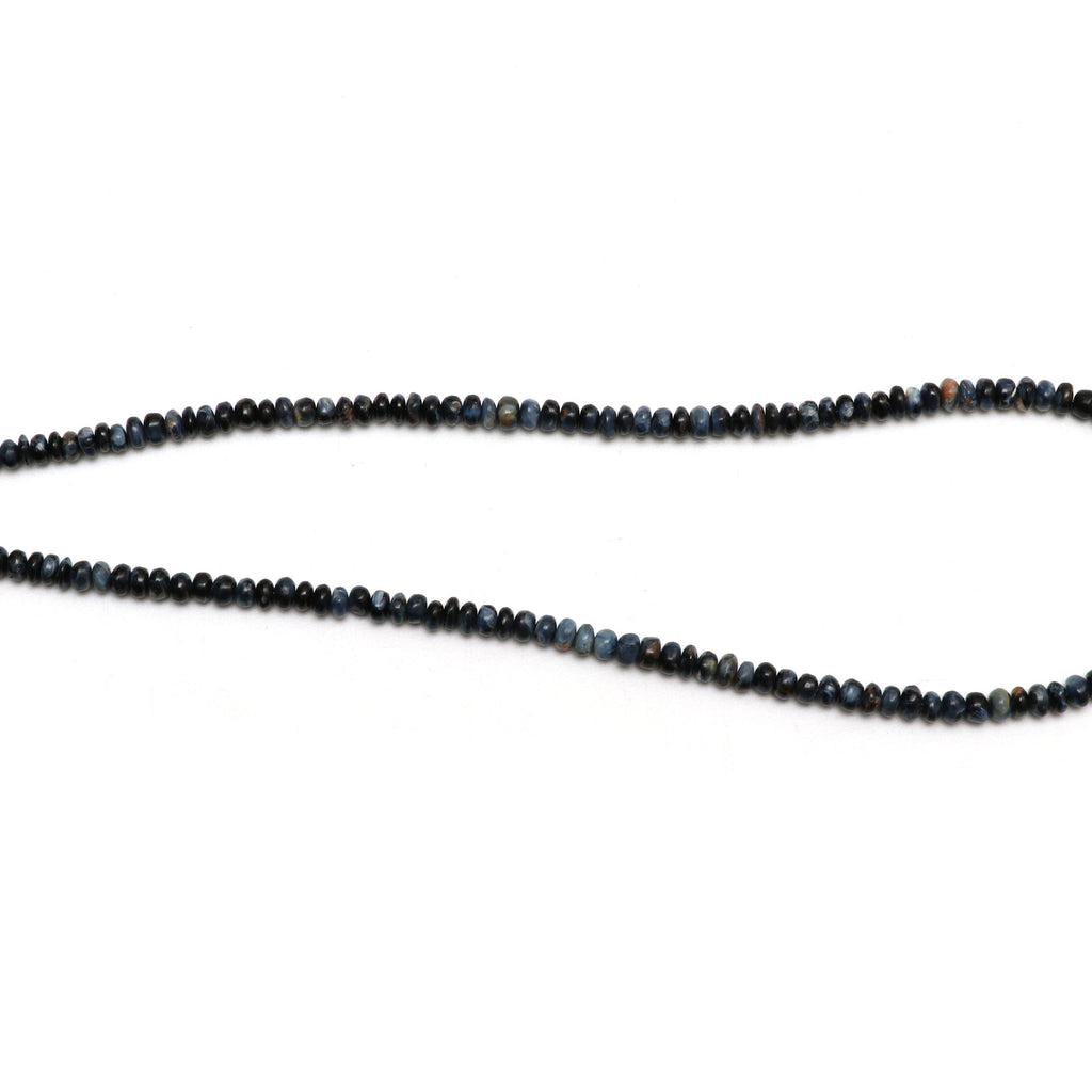 Pietersite Smooth Roundel Beads - 4 mm to 5 mm - Pietersite Roundel Beads - Gem Quality , 18 Inch Full Strand, Price Per Strand - National Facets, Gemstone Manufacturer, Natural Gemstones, Gemstone Beads