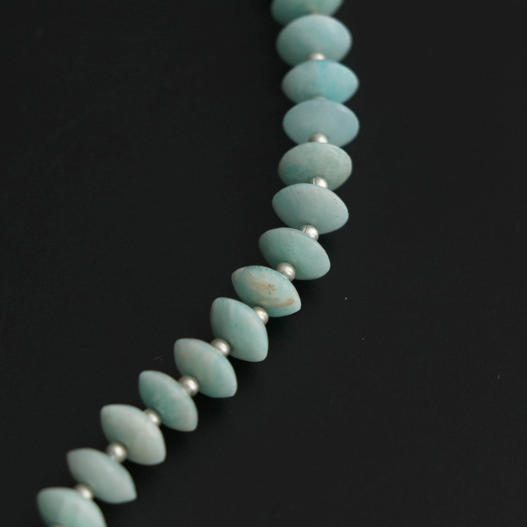 Amazonite German Cut Beads, 8 mm to 8.5 mm,Amazonite Cut Rondelle ,Amazonite Gemstone Faceted | German Cut beads | 8 Inch, Price Per Strand - National Facets, Gemstone Manufacturer, Natural Gemstones, Gemstone Beads