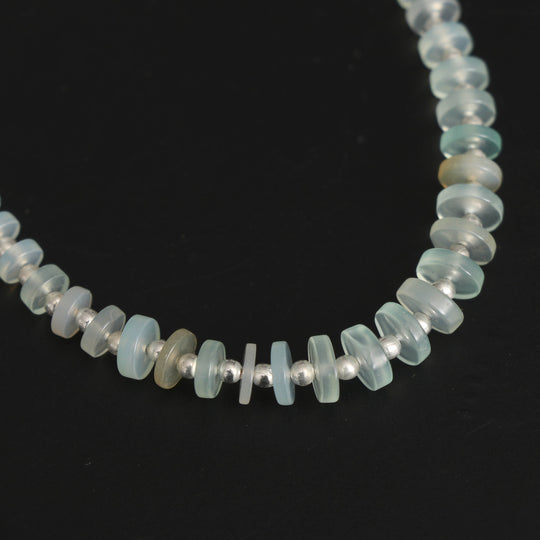 Natural Green Opal Smooth Tyre Beads -5 mm to 7 mm - Opal Jewelry Making Beads, 8 Inch, Price Per Strand